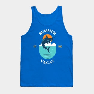 Swordfish Summer Vacation Deep Sea Fishing Vacay Ocean Tank Top